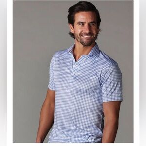 NWT Collars & Co. Semi-Spread Collar Polo Blue Twttersall Mens Size X-Large